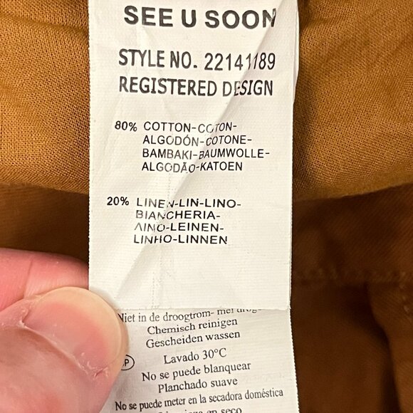 ANTHROPOLOGIE See U Soon Linen Blend High Rise Cropped Pants, Size 4 - Picture 6 of 10